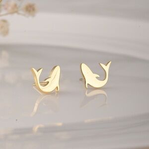 Shark dolphin Whale stud steel Earrings please cheers from available colours